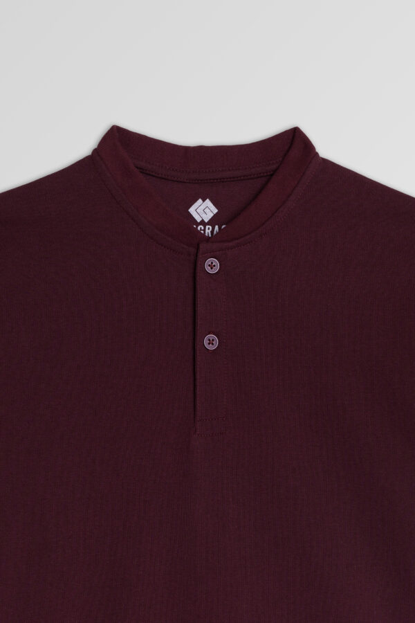 Cotton T-shirt maroon - Image 3