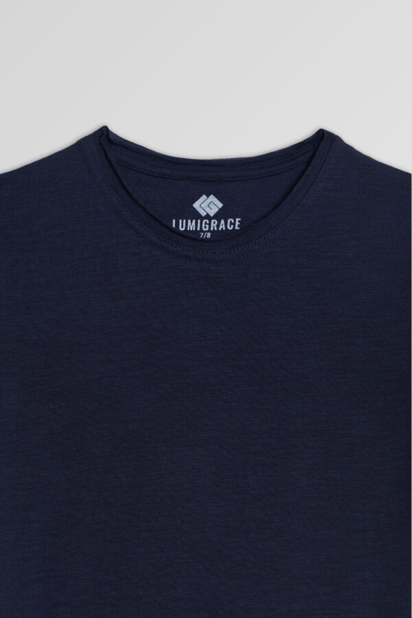 Cotton T-shirt Navy blue - Image 3