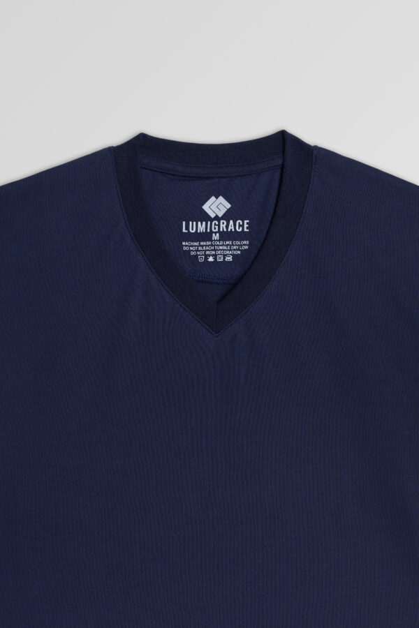 Cotton T-shirt  Navy Blue - Image 3