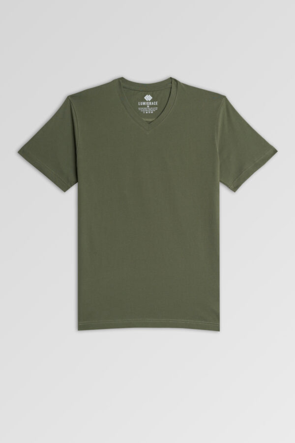 Cotton T-shirt dark olive green