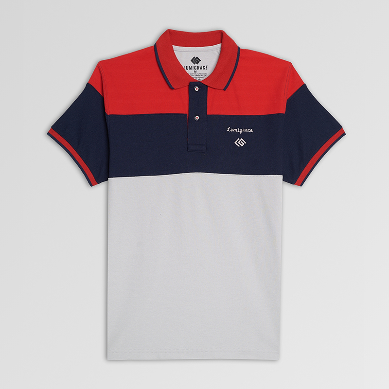 Men Polo Shirt Simple Blue