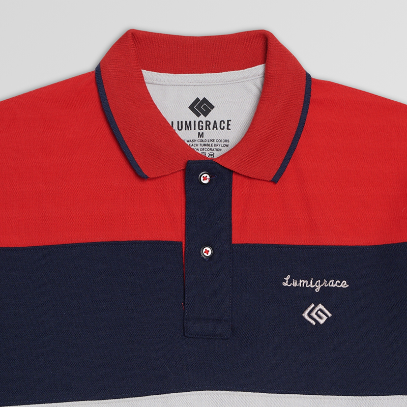 Men Polo Shirt Simple Blue - Image 2