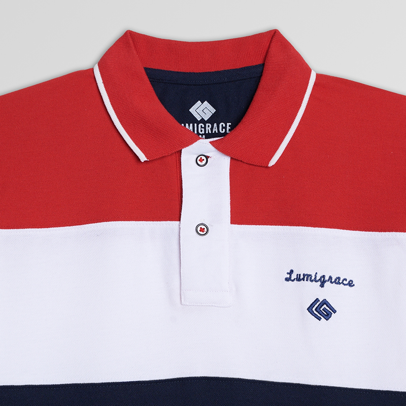 Men Polo Shirt H/S White check - Image 2