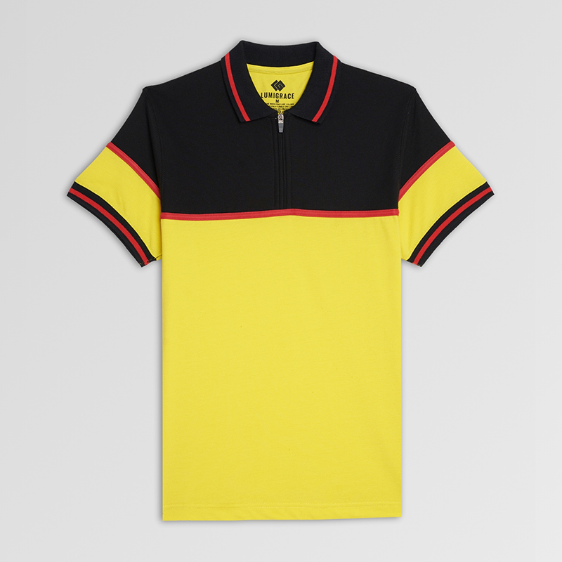 Men Polo Shirt Simple Yellow
