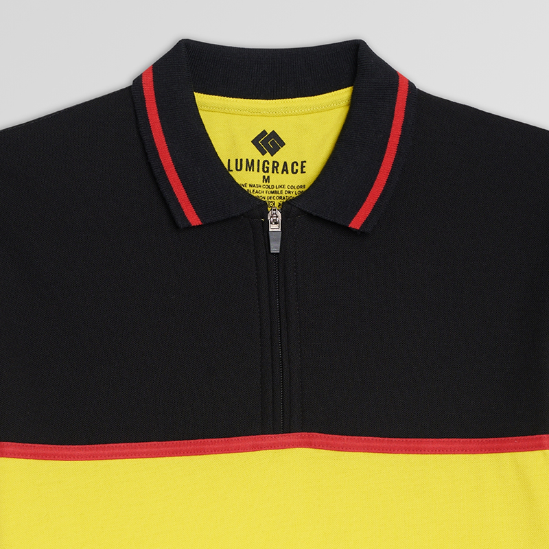 Men Polo Shirt Simple Yellow - Image 4