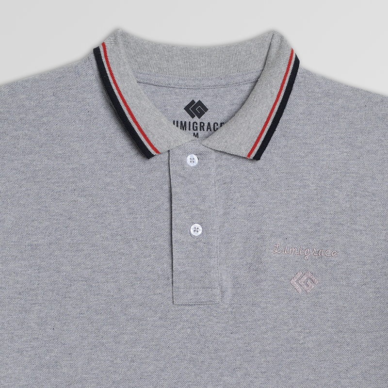 Men Polo Shirt H/S Grey - Image 3