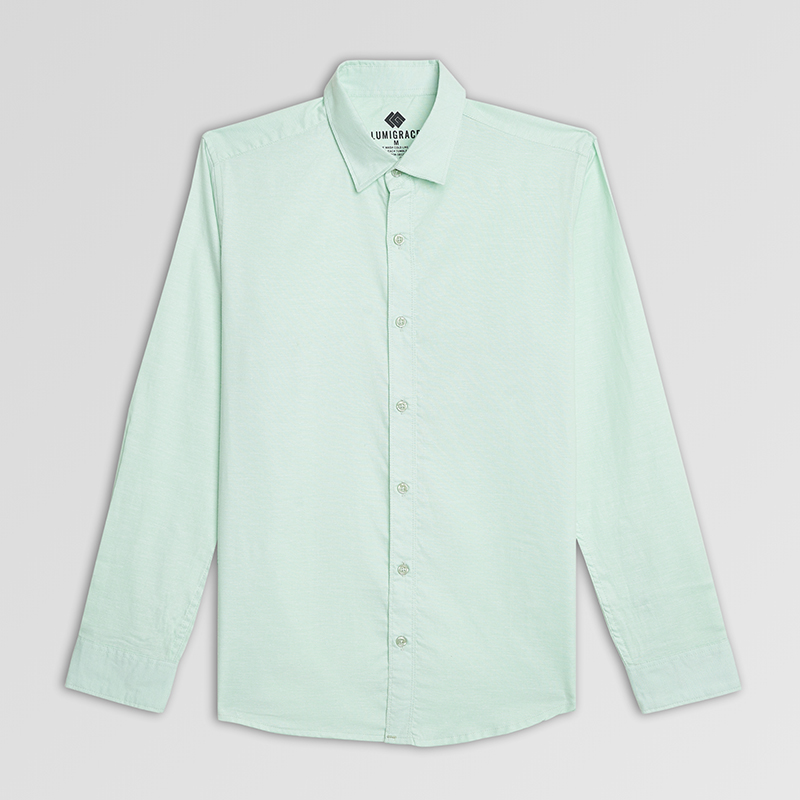 Men Casual Shirt F/S Sea Green