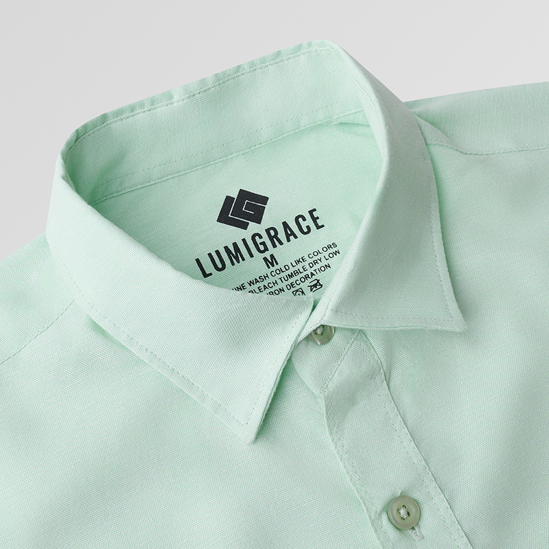 Men Casual Shirt F/S Sea Green - Image 4
