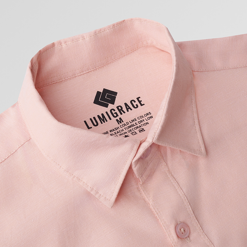 Men Casual Shirt F/S Light Orange - Image 4