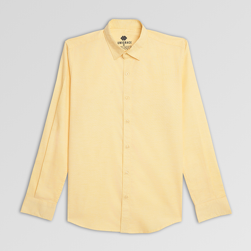Men Casual Shirt F/S Yellow