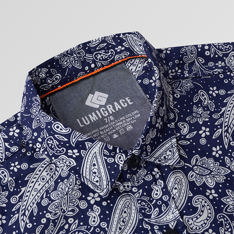 Men Check Casual Shirt H/S Blue Check - Image 3