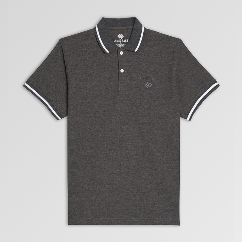 Men Polo Shirt Simple Brown